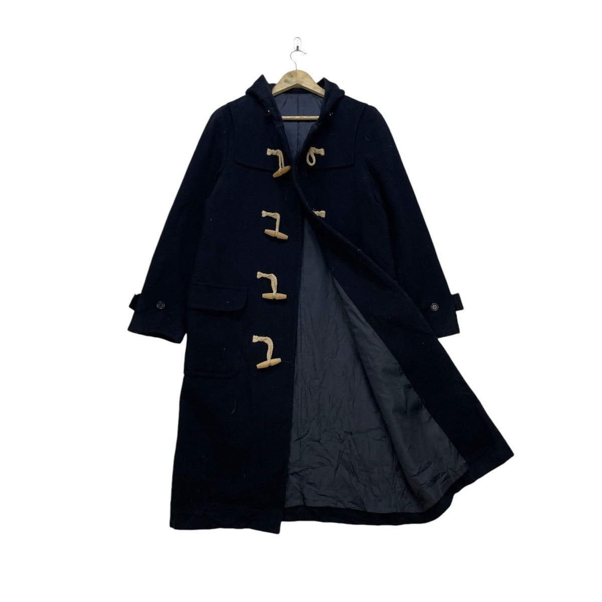 Autumn Cashmere × Yohji Yamamoto 💥Ined Yohji Yamamoto Toggles Button Hoodie Long Coat Jacke Size M / US 6-8 / IT 42-44 - 3 Thumbnail