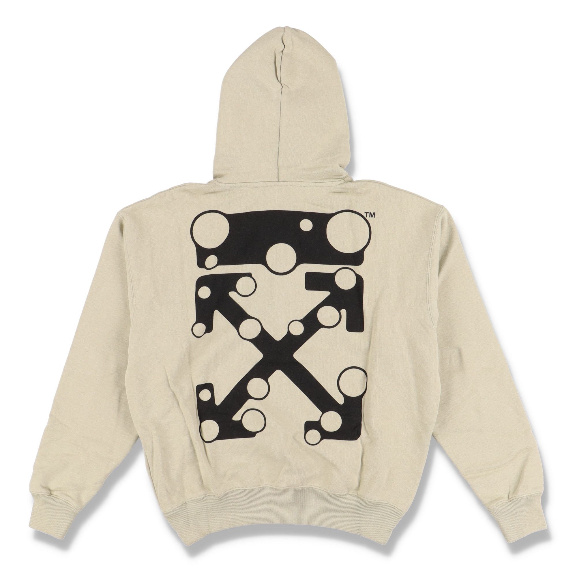 Beige Bubble Arrows Oversized Skate Hoodie