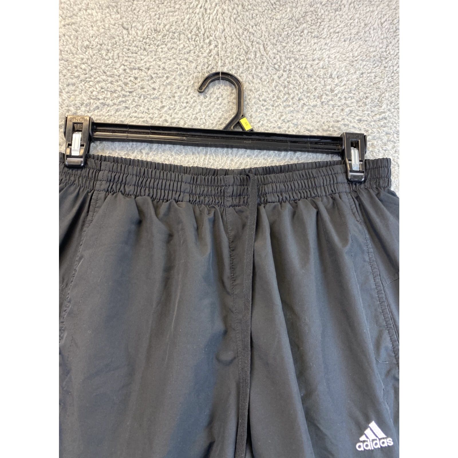 Adidas Adidas Track Pants Adult Medium Black/White 3-Stripe Drawstring Regular Fit Mens Size US 31 - 3 Thumbnail