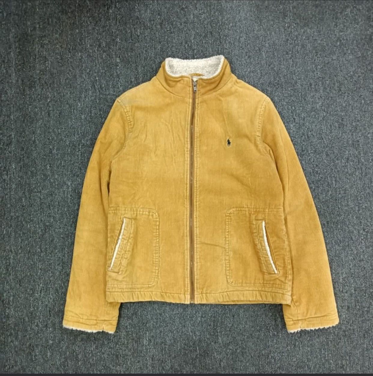 POLO RALPH LAUREN CORDUROY SHERPA FLEECE JACKET MUSTARD