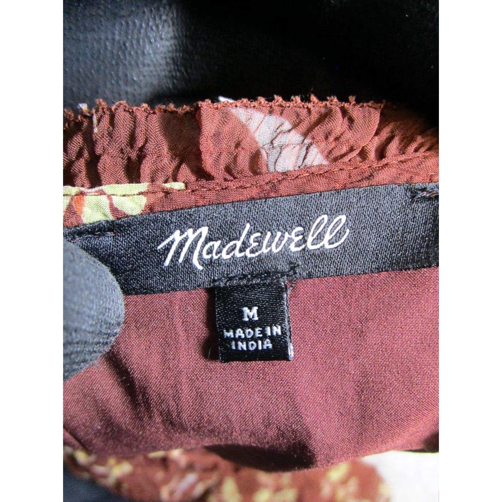 Madewell Madewell Dress Womens Medium Brown Yellow Floral Blouson Size M / US 6-8 / IT 42-44 - 3 Thumbnail