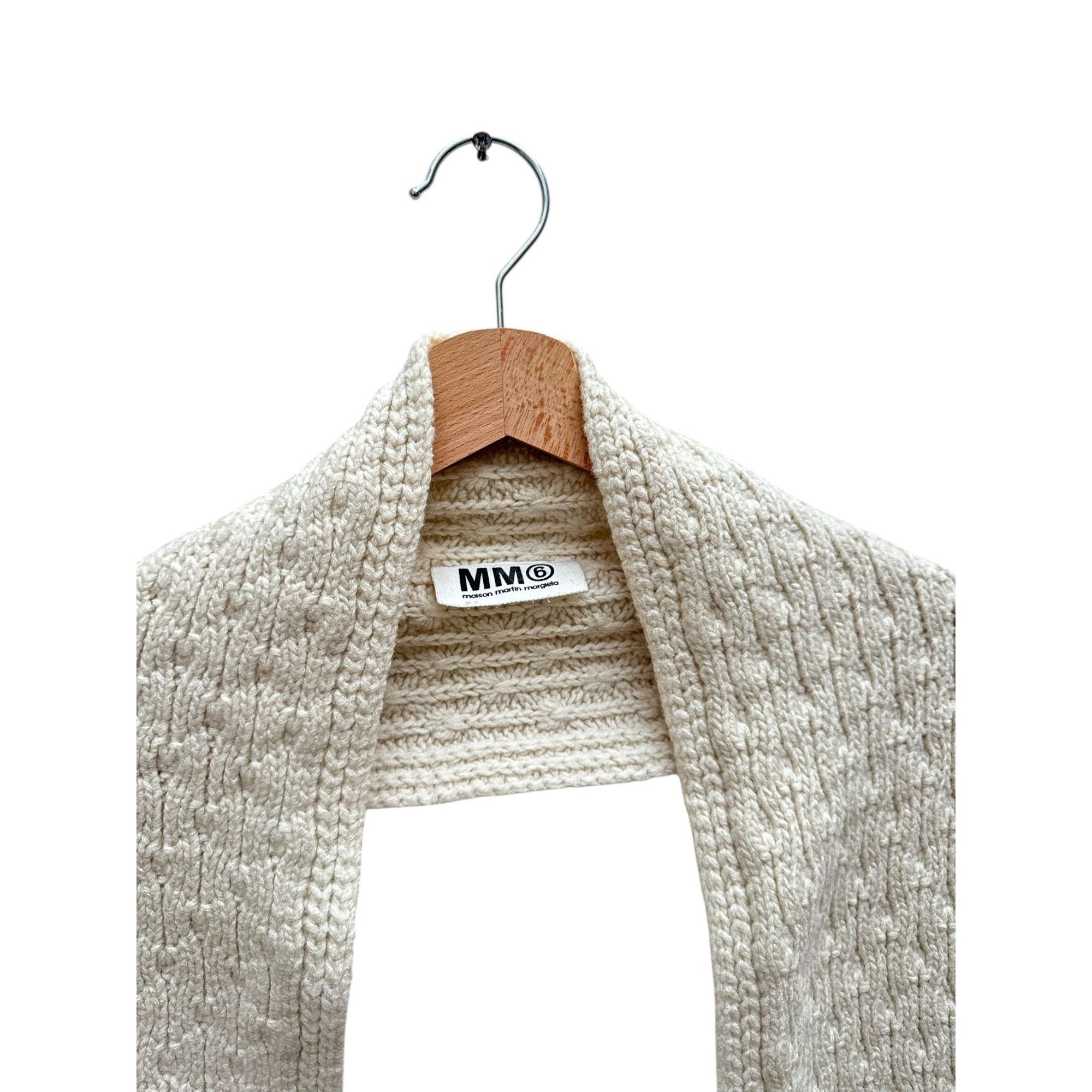Maison Margiela Beige Wool Knit Scarf Size ONE SIZE - 2 Thumbnail