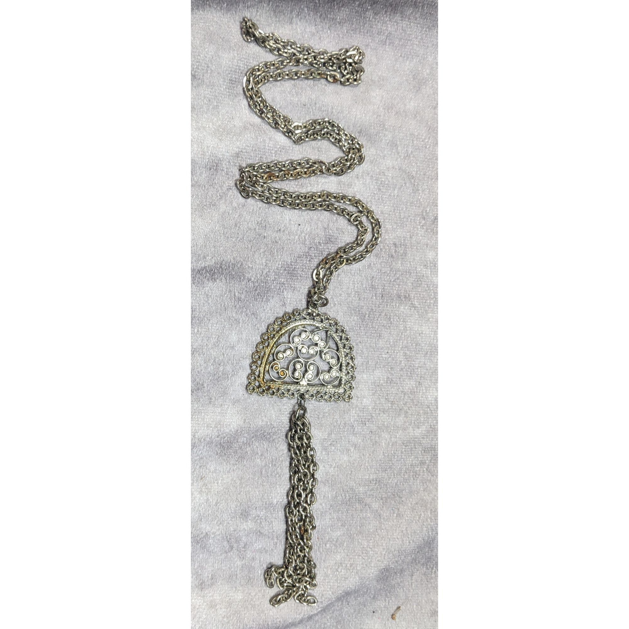 Other Vintage Etruscan Style Filigree Pendant And Tassel Necklace Size ONE SIZE - 7 Thumbnail