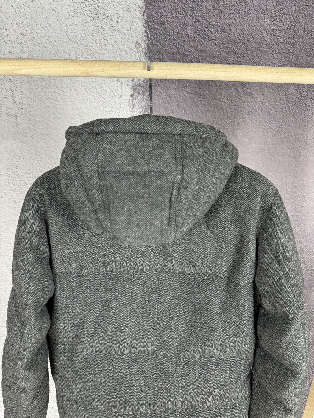 Japanese Brand Stooge & Co grey wool herringbone down puffer jacket Size US M / EU 48-50 / 2 - 15 Thumbnail
