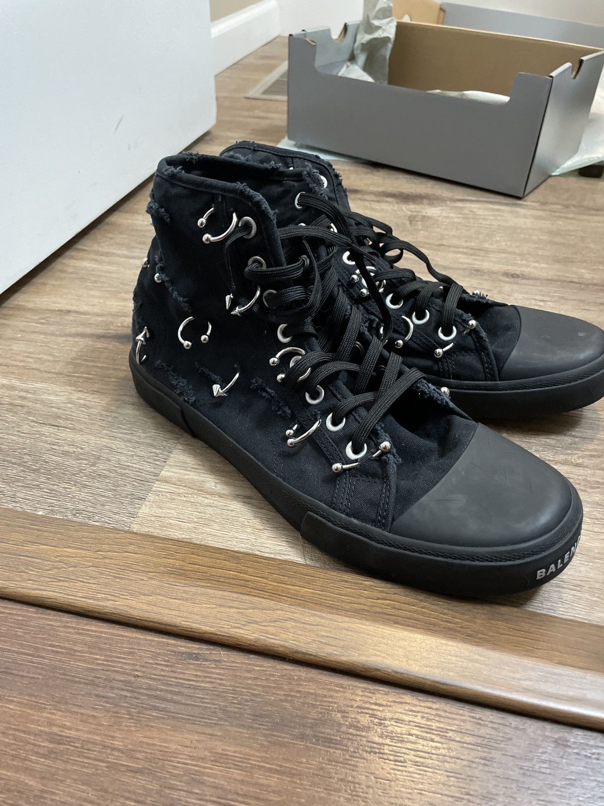 image of Retail $1250 Balenciaga Piercing Shoes in Black, Men's (Size 11.5)