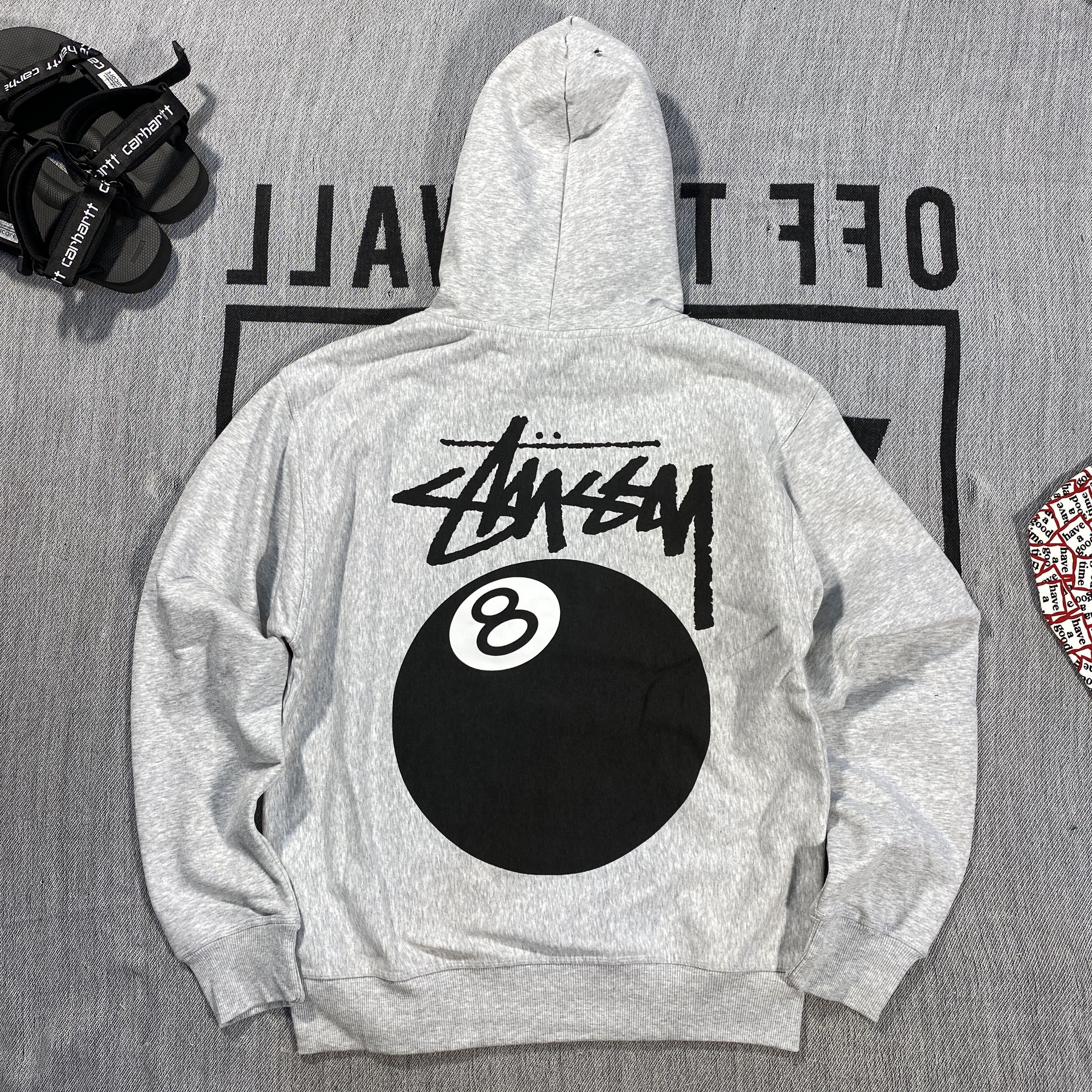 image of Stussy -Ball Hoodie Large Ash Heather, Men's