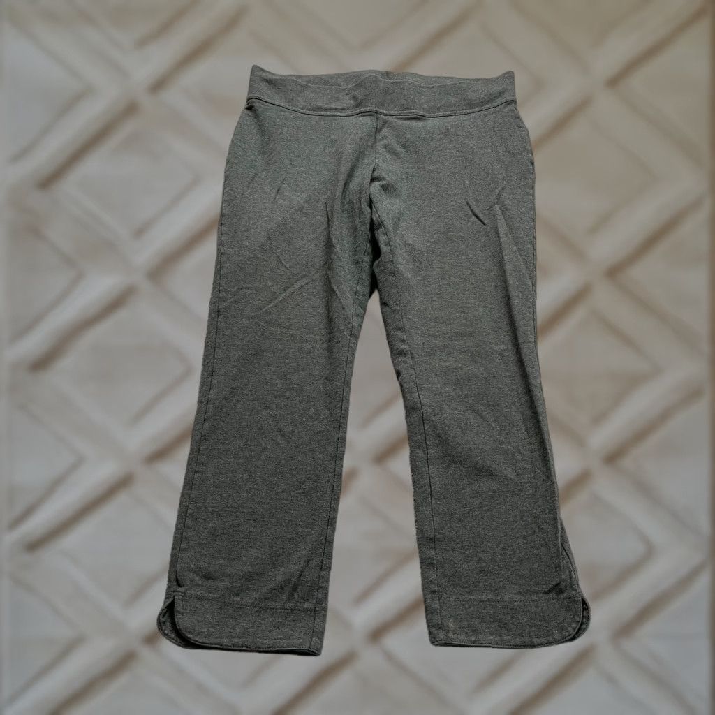 Lands' End Lands' End Cropped Leggings Women's Small Gray Solid Stretch Athletic Activewear 30x23 Size 28" / US 6 / IT 42 - 1 Thumbnail