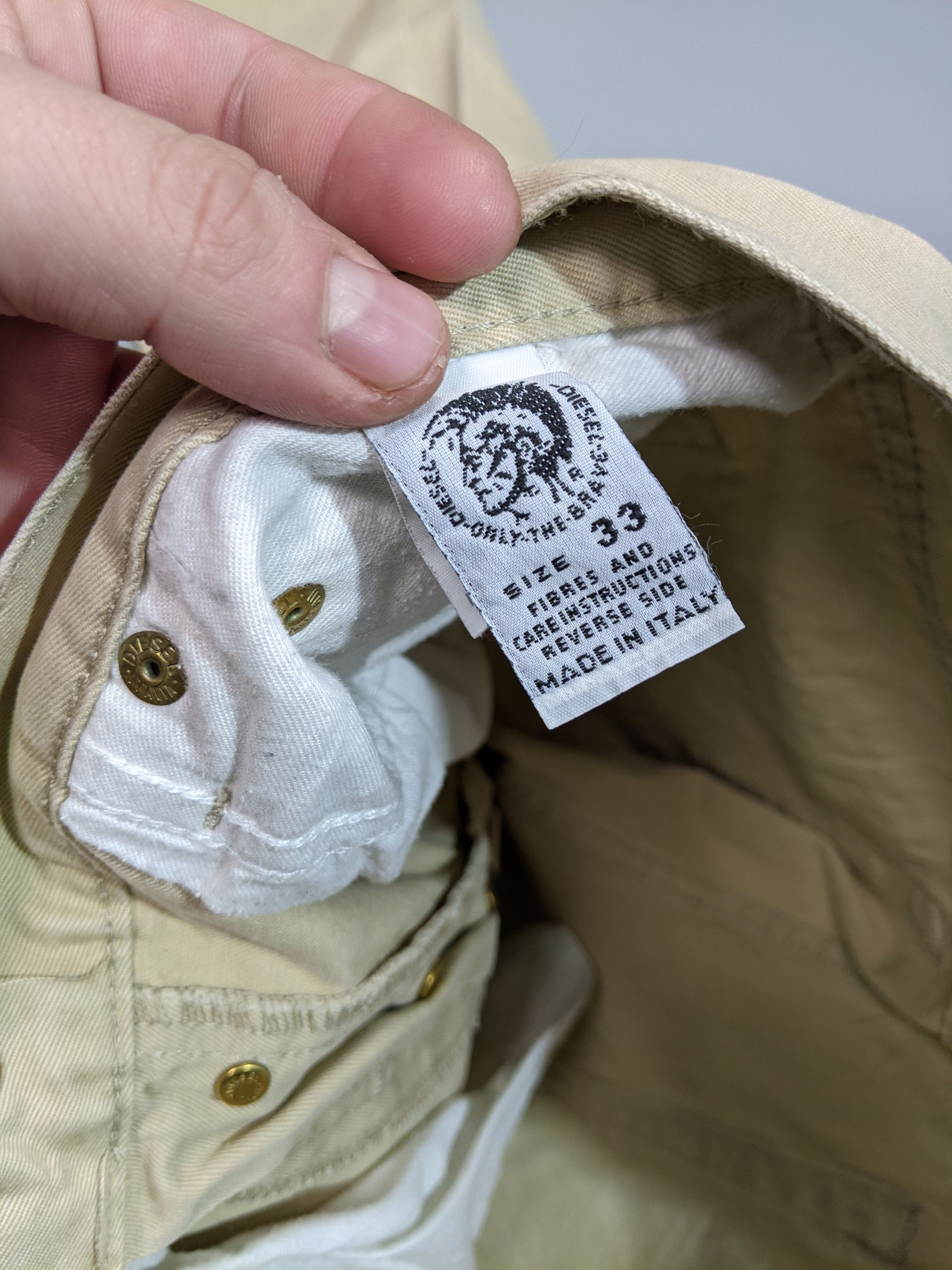 Diesel × Vintage DIESEL Vintage Beige Men's Loose Straight Pants Jeans Size US 31 - 9 Thumbnail