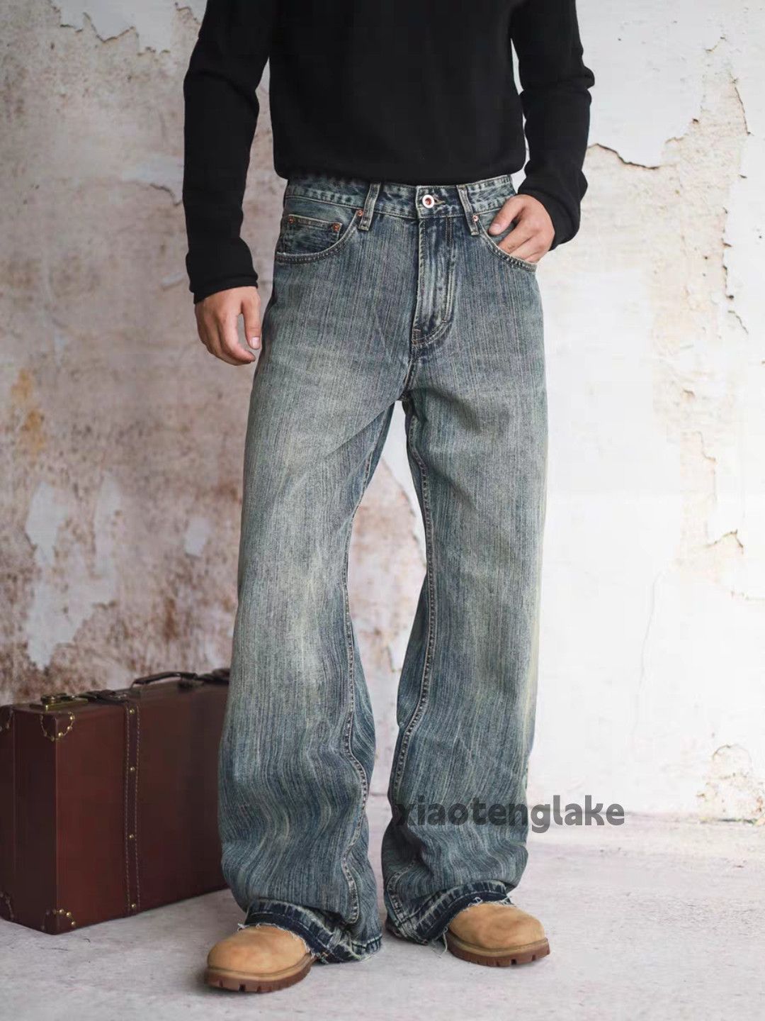 Jean Unisex washed faded cleanfit yuppie bootcut y2k jeans Size US 36 / EU 52 - 1 Thumbnail