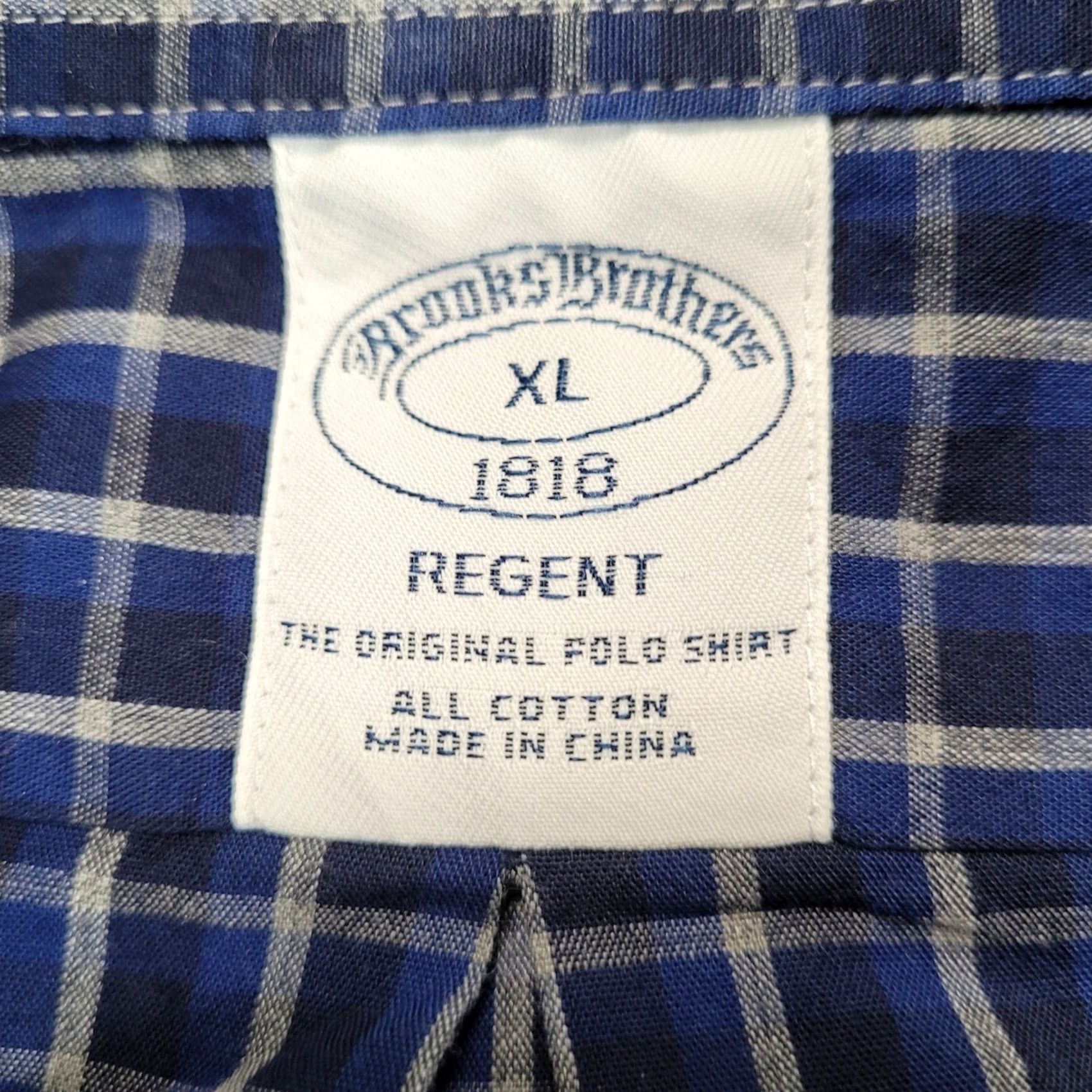 Brooks Brothers Brooks Brothers Regent Fit Mens XL Blue Plaid Cotton Button Down Shirt Size US XL / EU 56 / 4 - 3 Thumbnail