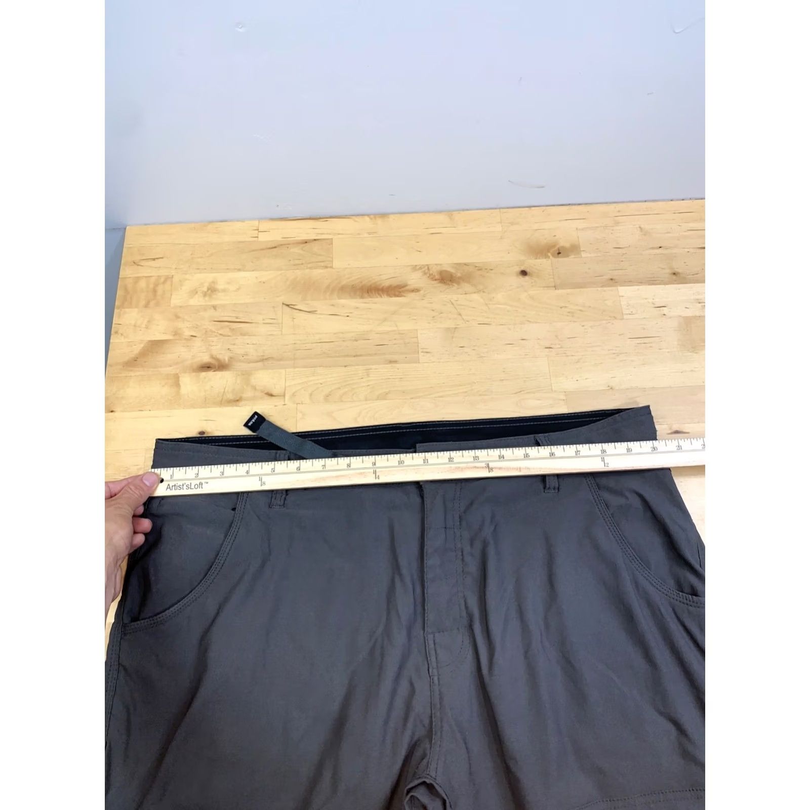 Prana prAna Stretch Zion Pants Men 40x32 Gray Outdoor Hike Camp Belted Roll Up 13113 Size US 40 / EU 56 - 5 Thumbnail