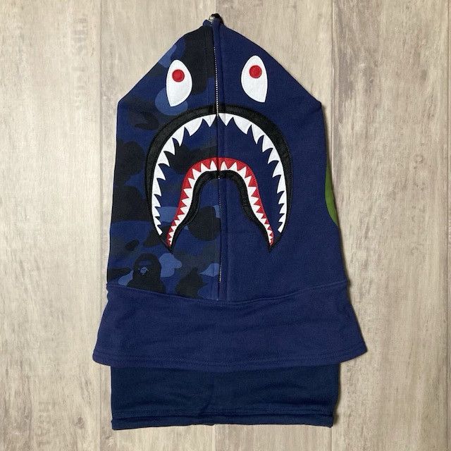 Bape BAPE SHARK FACE MASK Neck Warmer Blue Camo a bathing ape Size ONE SIZE - 1 Thumbnail
