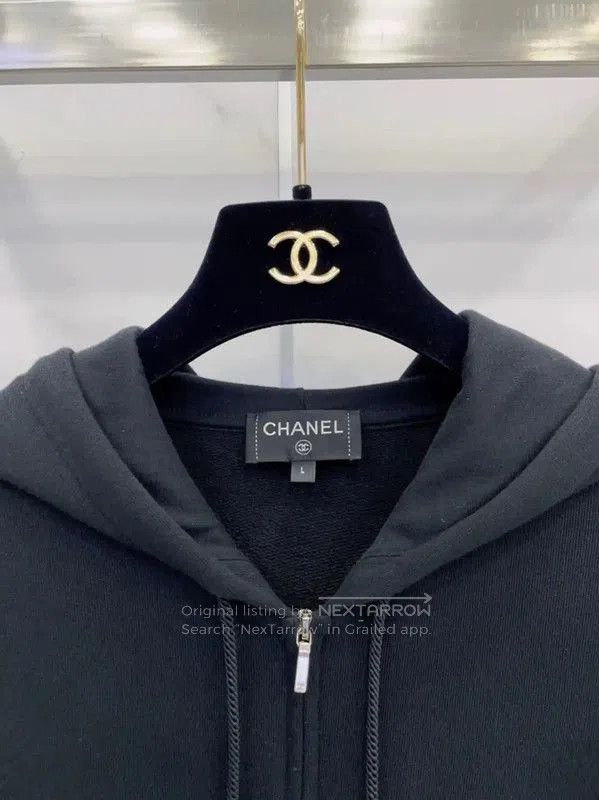 Chanel Chanel Black Cotton Women's Long Sleeve Hoodie . Size L / US 10 / IT 46 - 3 Thumbnail