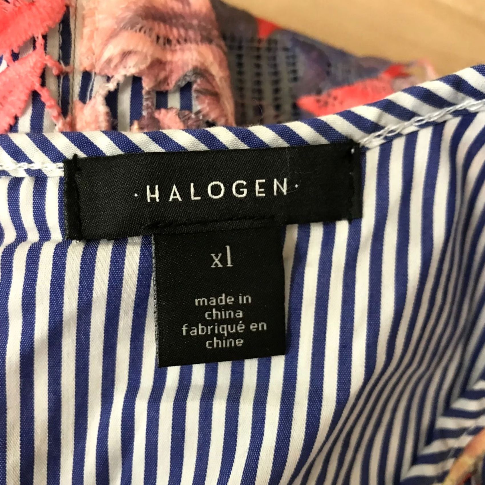 Vintage HALOGEN WOMEN'S XL FLORAL SLEEVELESS ROUND NECK STRIPE SHIFT DRESS Size XL / US 12-14 / IT 48-50 - 7 Thumbnail