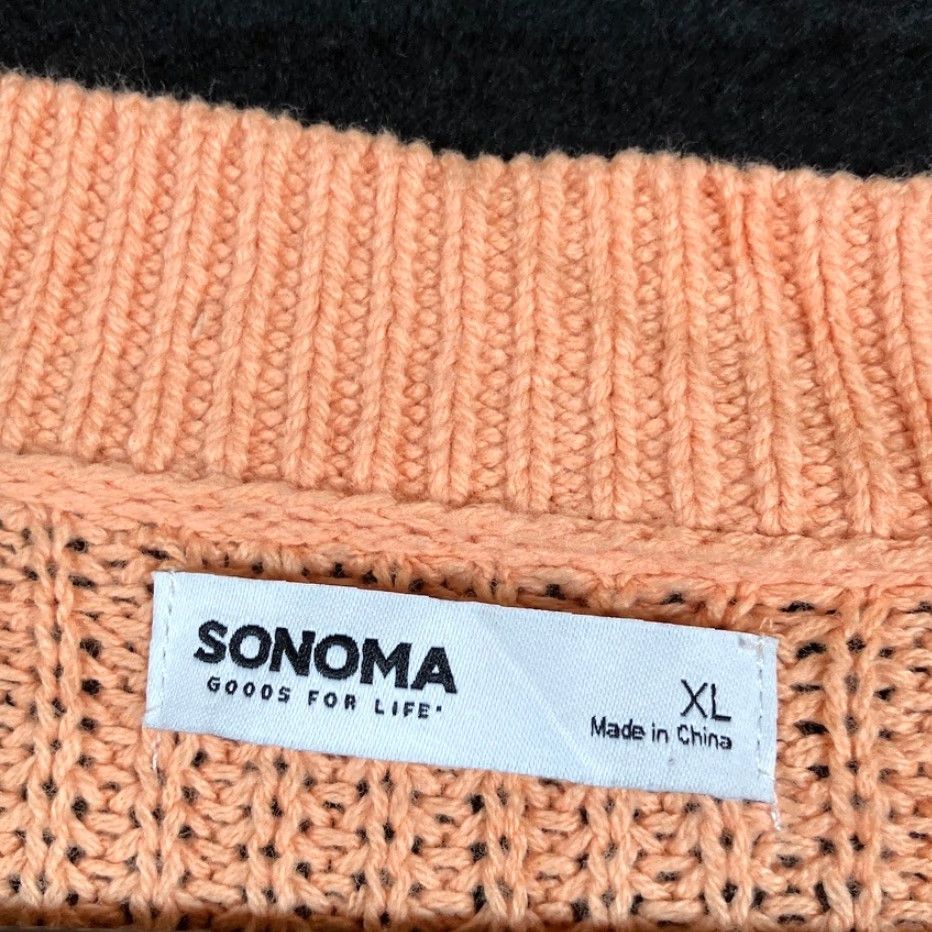 Vintage Sonoma Cardigan Sweater Orange V-Neck XL Womens Long Sleeve Knit Button Up Size XL / US 12-14 / IT 48-50 - 6 Thumbnail