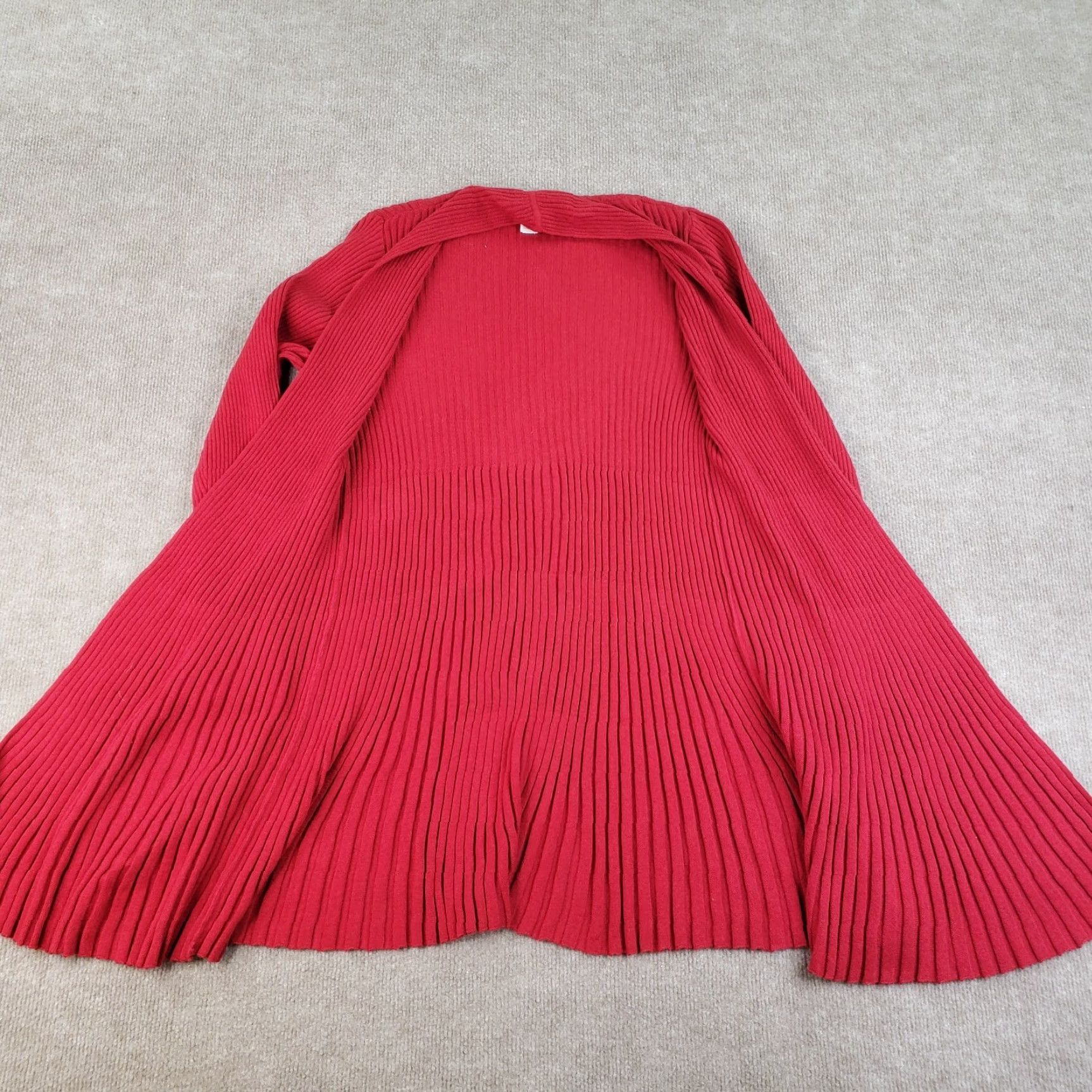 Vintage Chicos Cardigan Sweater Women Size 0 Red Open Front Ribbed Stretch Casual Shirt Womens Cardigan 0 Red Knit Stretch Casual Size XS / US 0-2 / IT 36-38 - 6 Thumbnail