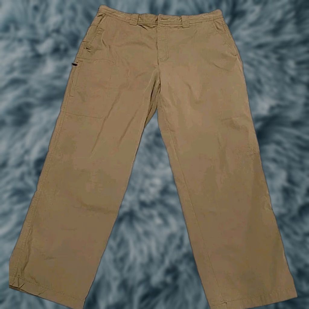 Weatherproof Weatherproof Travel Pants Chino Men 38 Regular 30" Inseam Brown Cotton Blend 7 Pockets Security Pocket Logo Zipper Button Canvas Vintage No Size US 38 / EU 54 - 1 Thumbnail