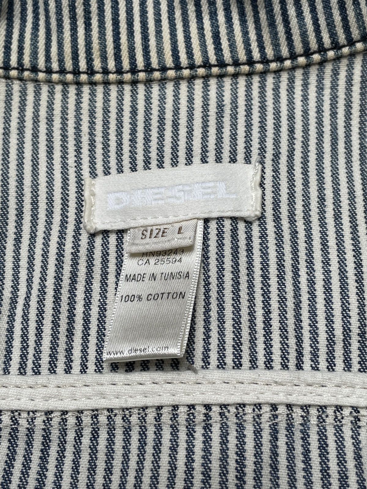 Designer × Diesel × Vintage Vintage Brand Diesel Hickory Trucker Jacket 2000s Size US L / EU 52-54 / 3 - 9 Thumbnail