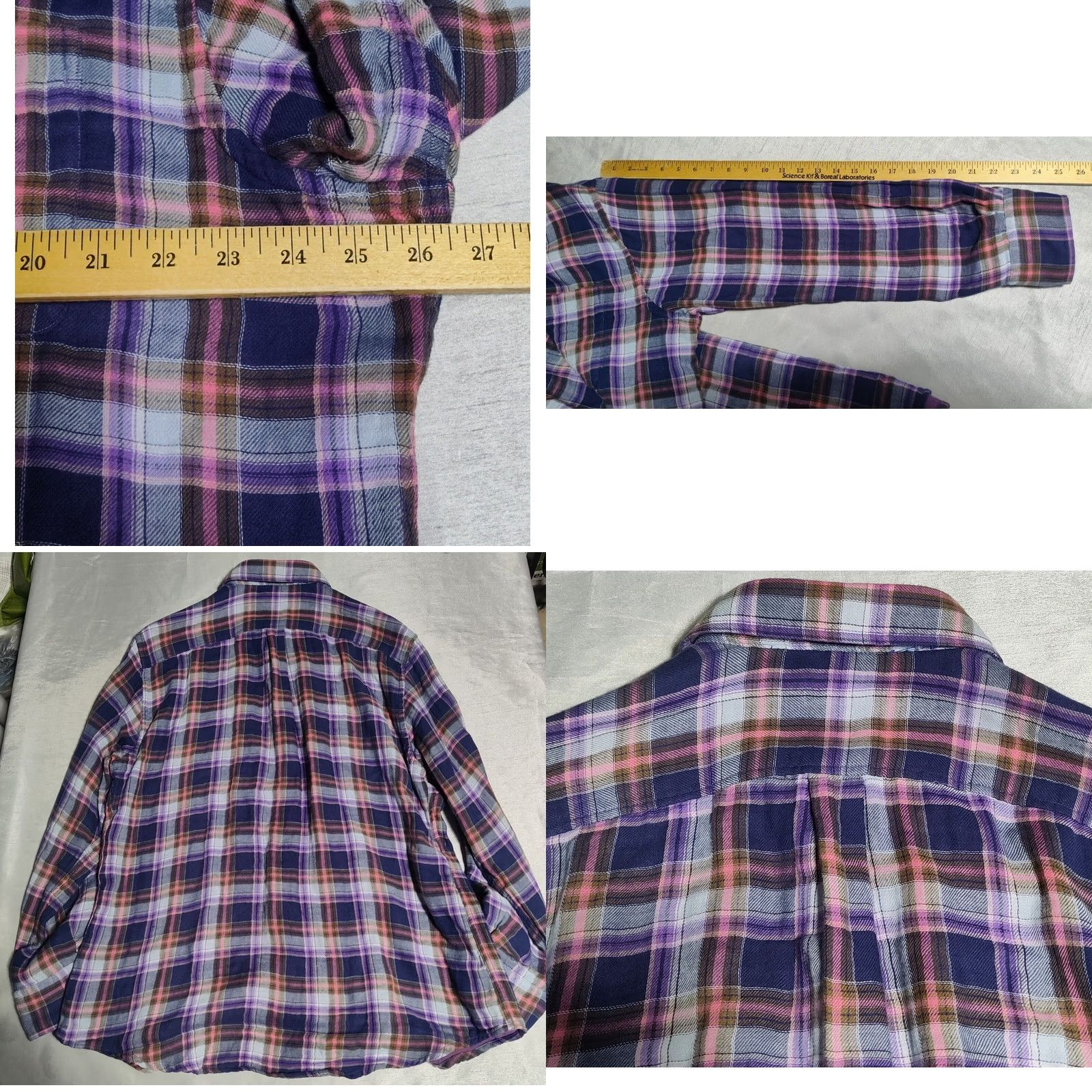 Peter Millar PETER MILLAR MOUNTAIN SIDE COLLECTION Men XL Purple Plaid Cotton Soft Flannel Shirt Size US XL / EU 56 / 4 - 9 Thumbnail
