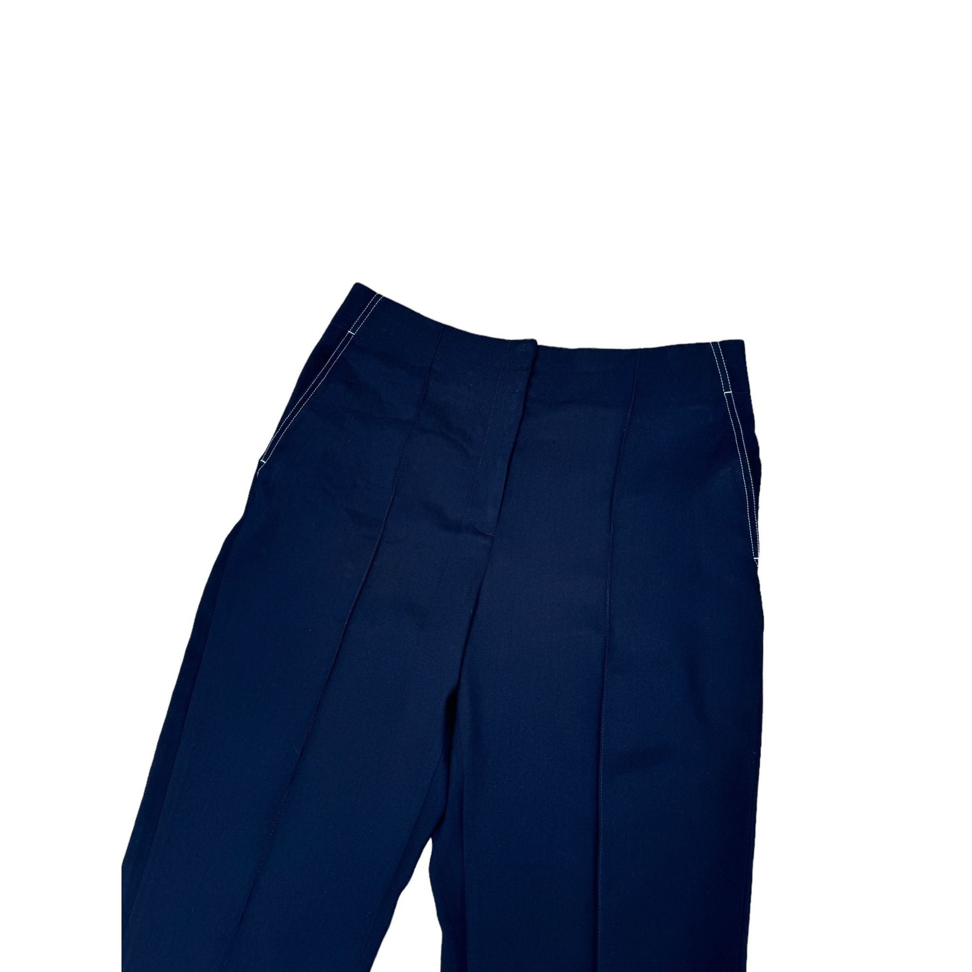 Celine Phoebe Philo Navy Wool Wide Pants Size 28" / US 6 / IT 42 - 4 Thumbnail