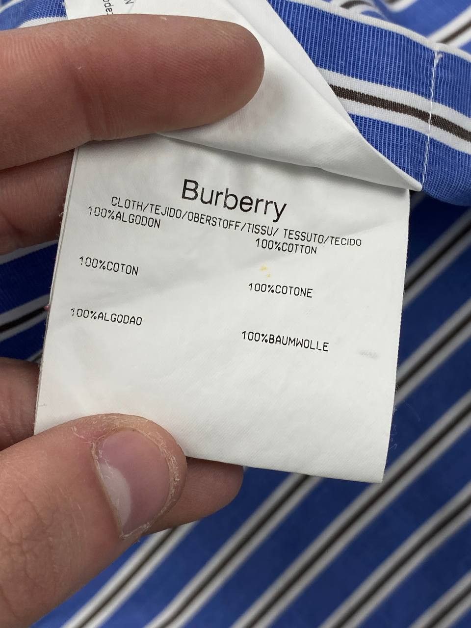 Burberry Burberry Long Sleeve Shirt Buttons Striped Men Size L Blue Size US L / EU 52-54 / 3 - 8 Thumbnail