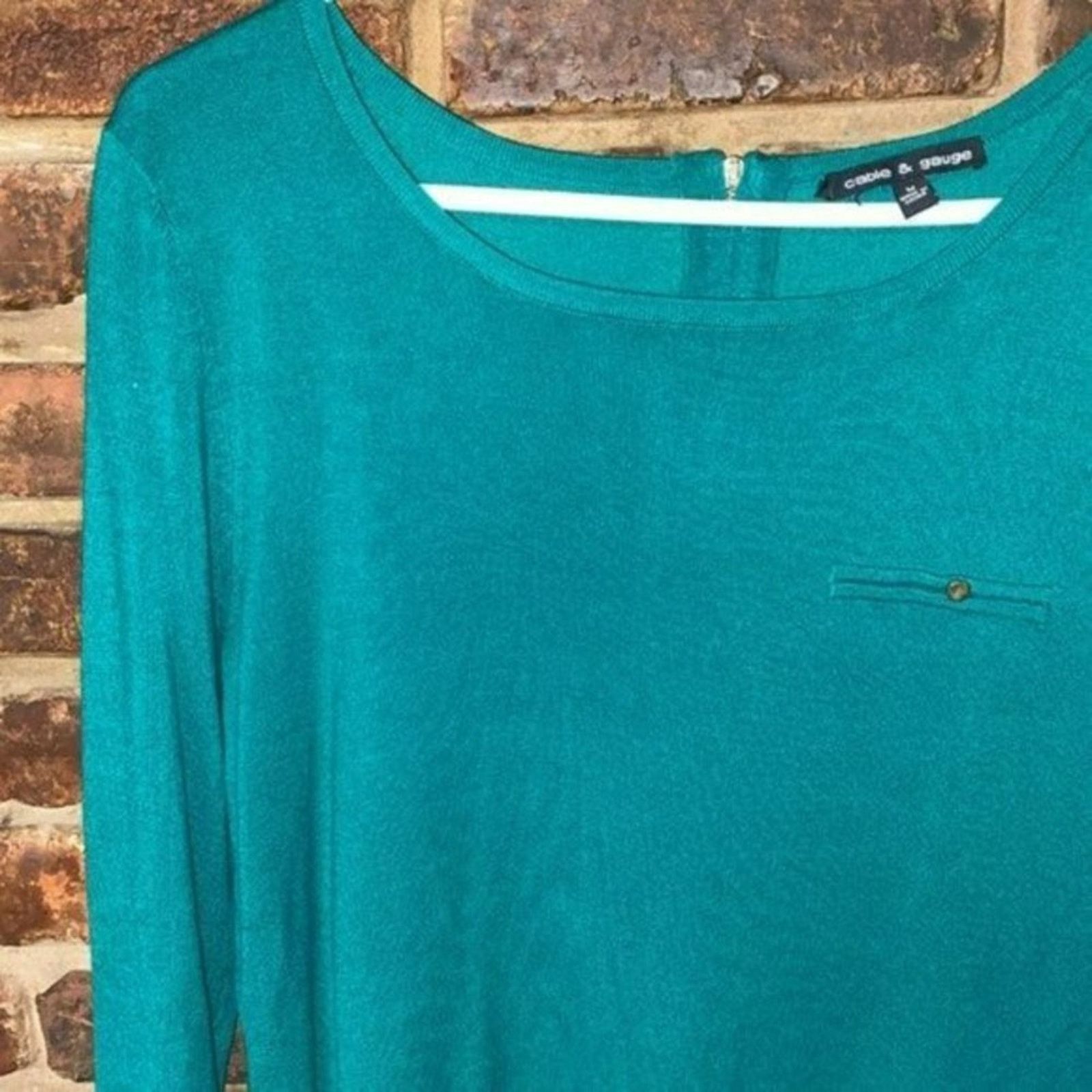 Other Cable + Gauge Green Quarter Zip Pullover Sweater Size Medium Size M / US 6-8 / IT 42-44 - 3 Thumbnail