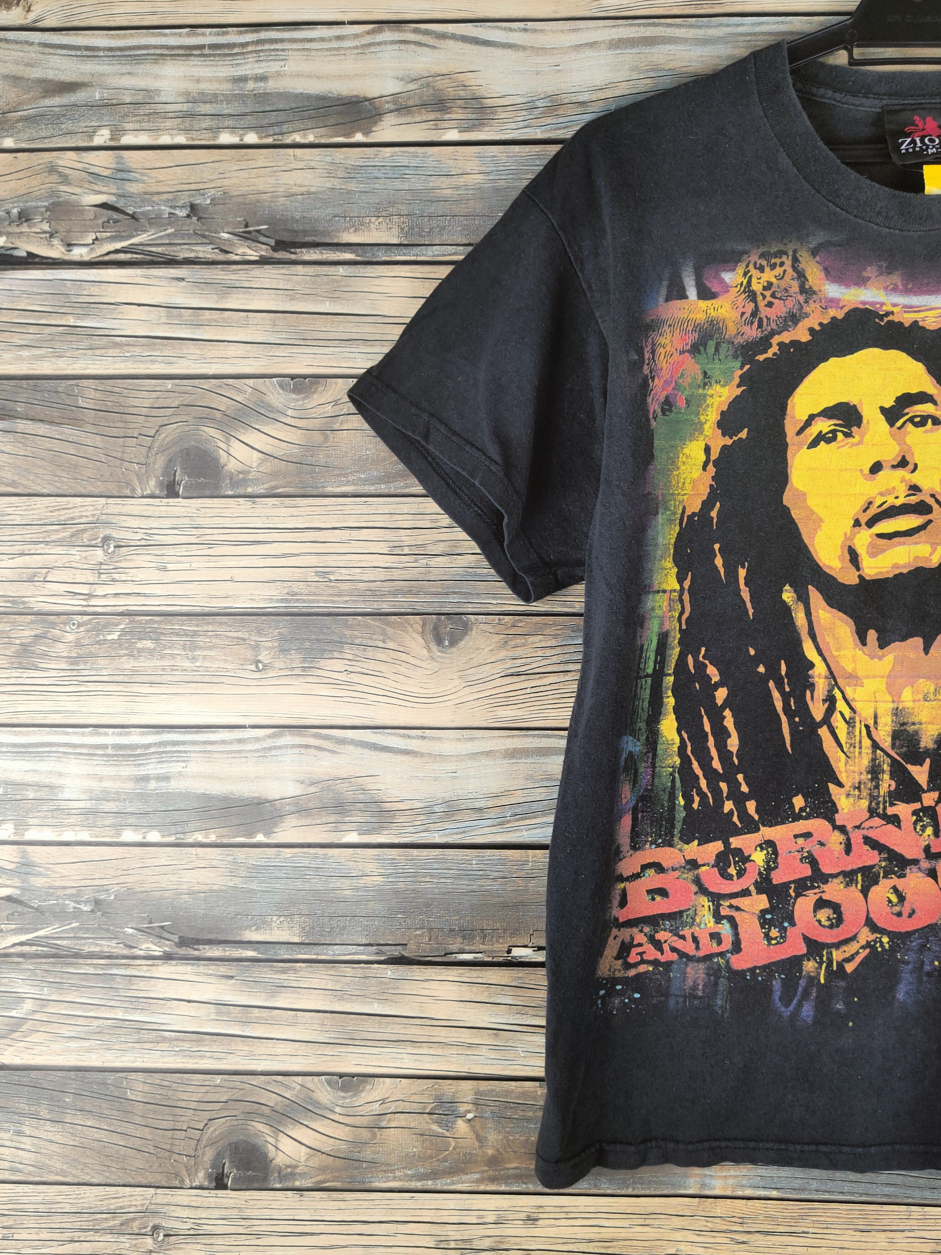 Bob Marley DL BOB Marley vintage Zion Rootswear Black tee #46-640 Size US M / EU 48-50 / 2 - 4 Thumbnail
