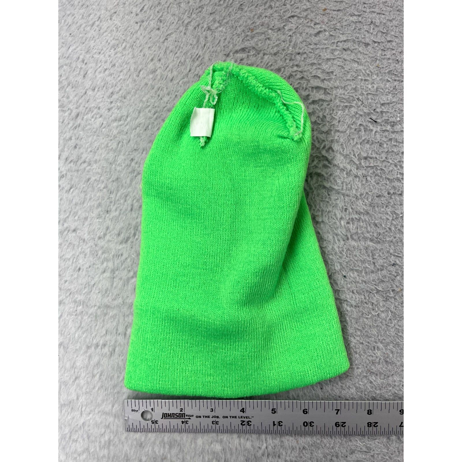 Vintage Beanie Beanie Hat Adult One Size Green High Visibility Knit 100% Acrylic Shell Winter Size ONE SIZE - 4 Thumbnail