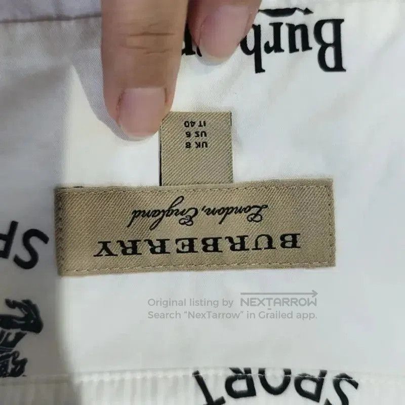Burberry Burberry White Cotton Sport Print Shirt. Size L / US 10 / IT 46 - 3 Thumbnail
