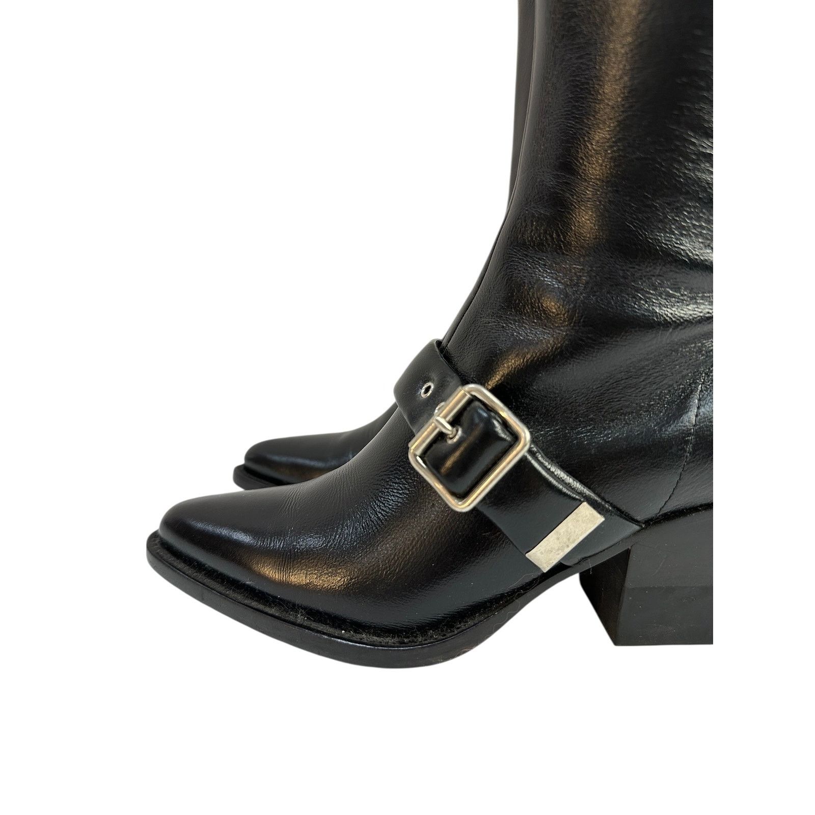 Chloe Chloe Leather Over-the Knee Buckle Block Heel Boots Sz.36.5 Size US 5.5 / IT 35.5 - 4 Thumbnail
