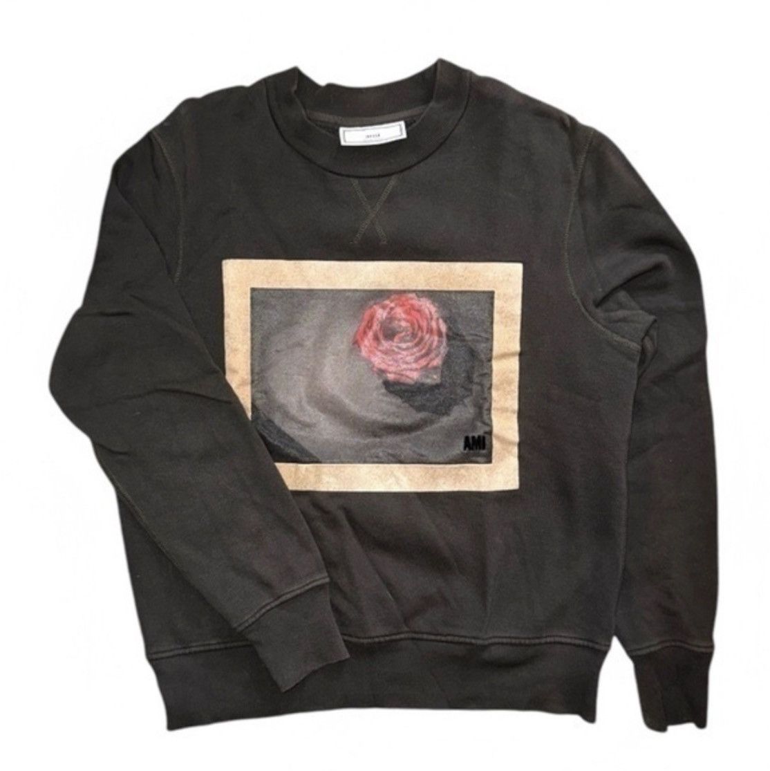 AMI AMI Paris Black Rose Graphic Sweatshirt | Velvet Logo Size US S / EU 44-46 / 1 - 1 Thumbnail