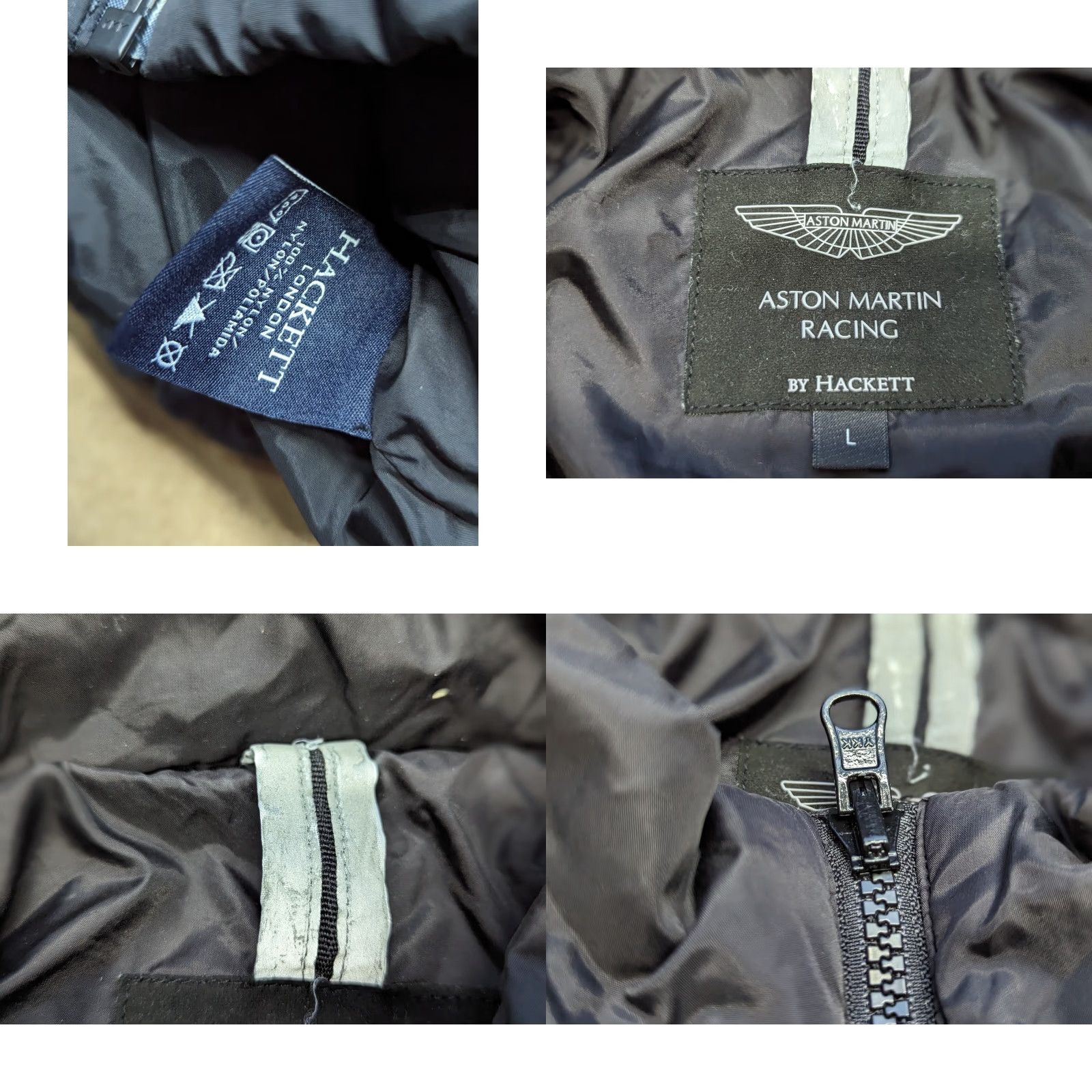 Hackett HACKETT Aston Martin Racing Mens Jacket L Full Zip Black Pockets Size US L / EU 52-54 / 3 - 8 Thumbnail