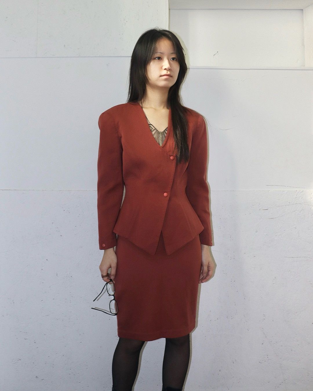 Thierry Mugler Thierry Mugler 80s Padded Shoulder Blazer and Skirt Set Up Size XXS / US 00 / IT 34 - 4 Thumbnail