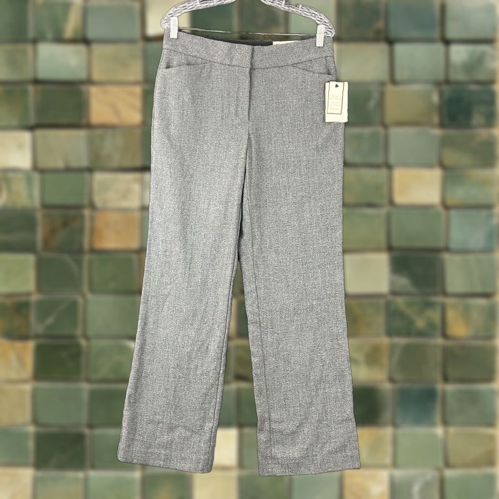 Vintage NEW Dana Buchman Women's Dress Pants Curvy Trouser Size 10 Straight Leg Gray with Pockets Size 32" / US 10 / IT 46 - 1 Thumbnail