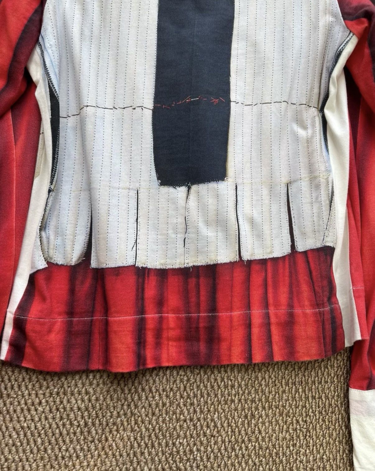 Stefan Cooke Stefan Cooke Red & Black Fake Two-Piece Print Jacket K23 Size US S / EU 44-46 / 1 - 9 Thumbnail