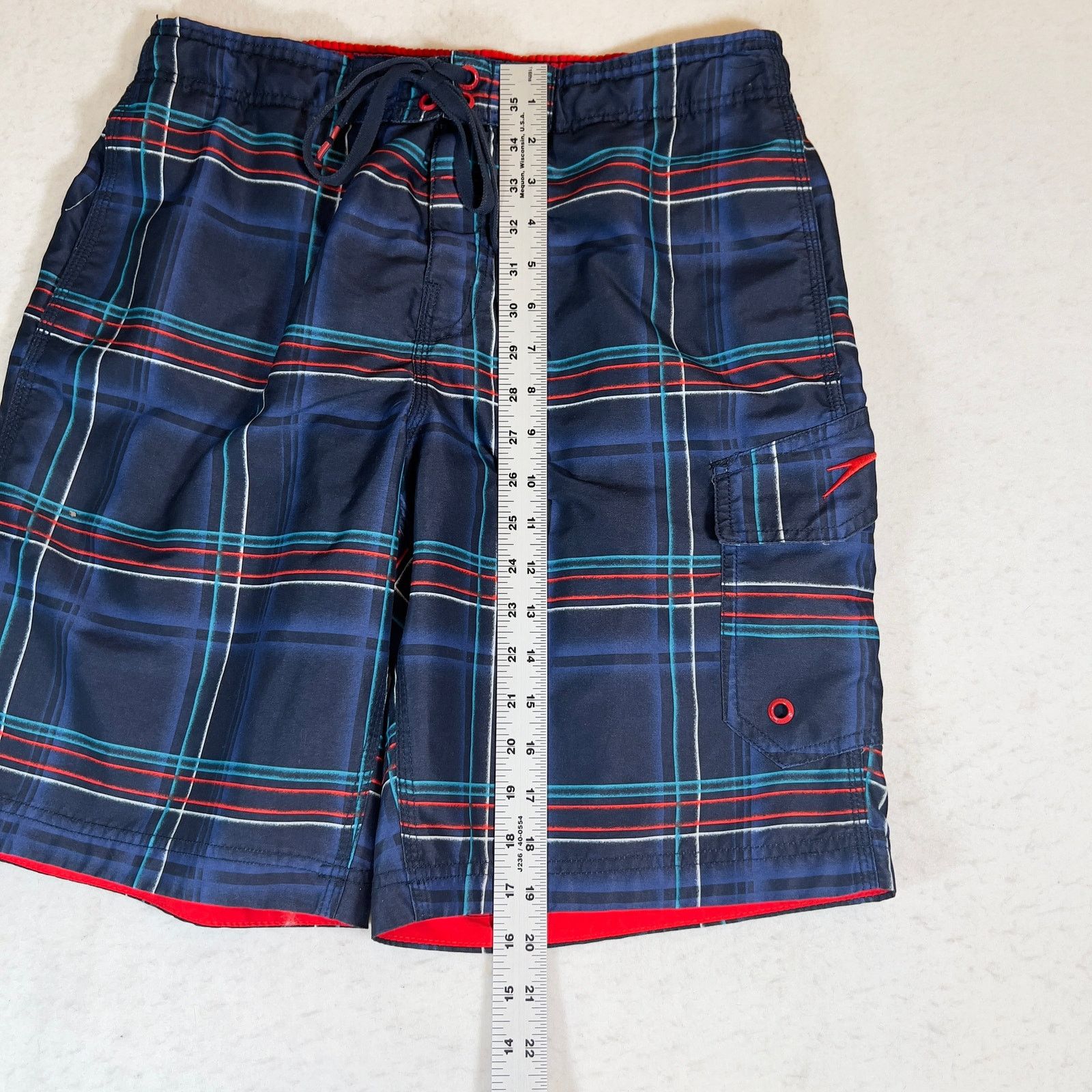 Speedo Speedo Bathing Suit Trunks Men's Small Mesh Lined Pockets Size US 31 - 9 Thumbnail