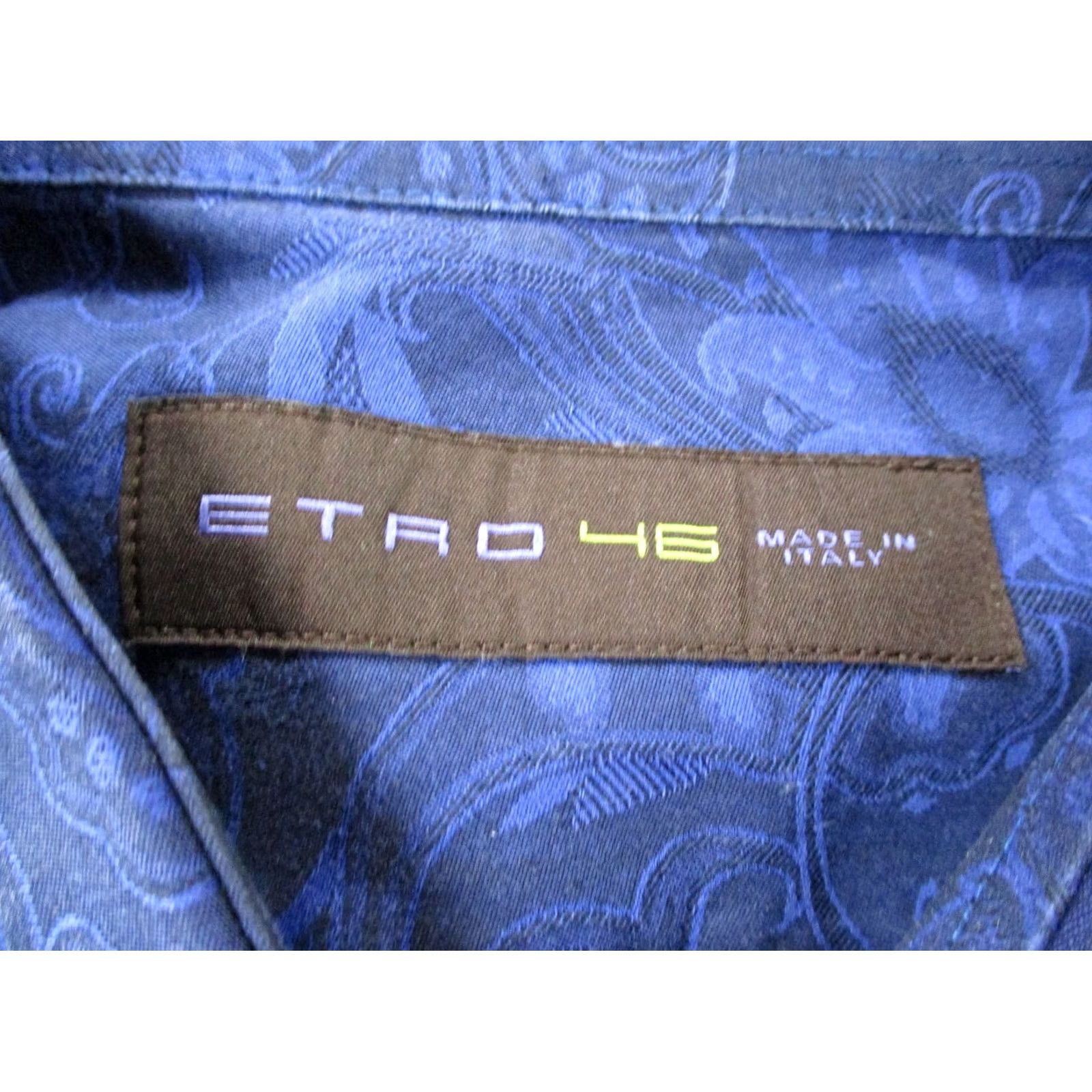 Etro ETRO Shirt Mens XL Blue Camice Paisley Dress Business Lightweight Italy Size 46R - 6 Thumbnail