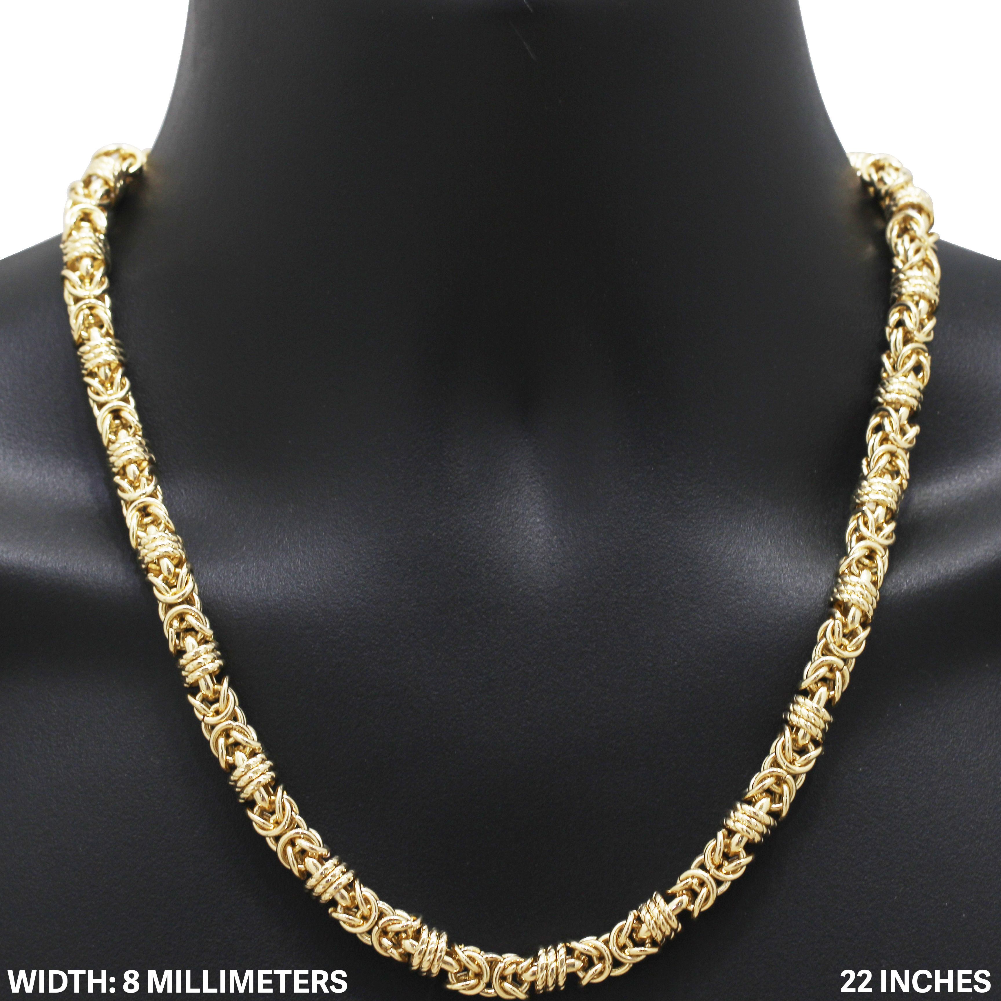 Other 316L SS 14k GP 8mm Round Byzantine Chain Necklace 22” Size ONE SIZE - 1 Thumbnail