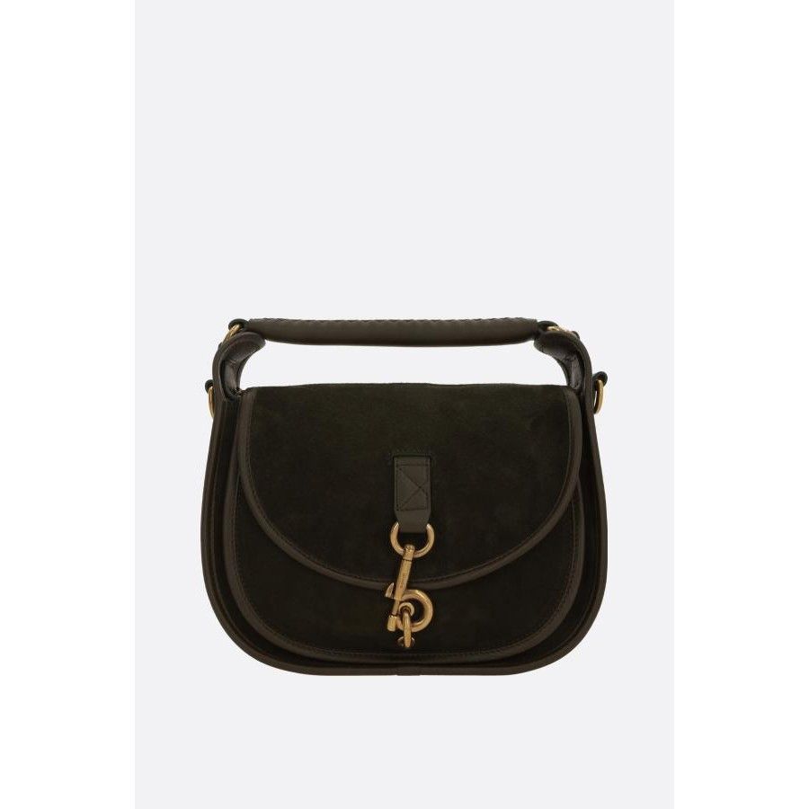 Burberry BURBERRY B Clip Small Brown Suede Messenger Bag New & Authen Size ONE SIZE - 1 Thumbnail