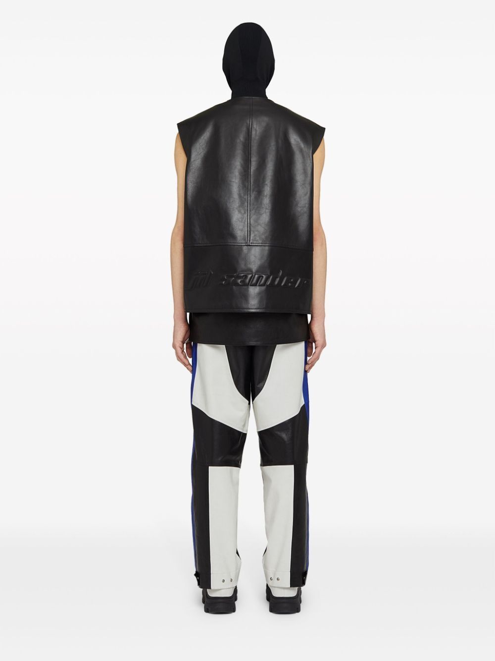 Jil Sander o1mt1gz0625 Zip-up Leather Gilet in Black Size US S / EU 44-46 / 1 - 4 Thumbnail