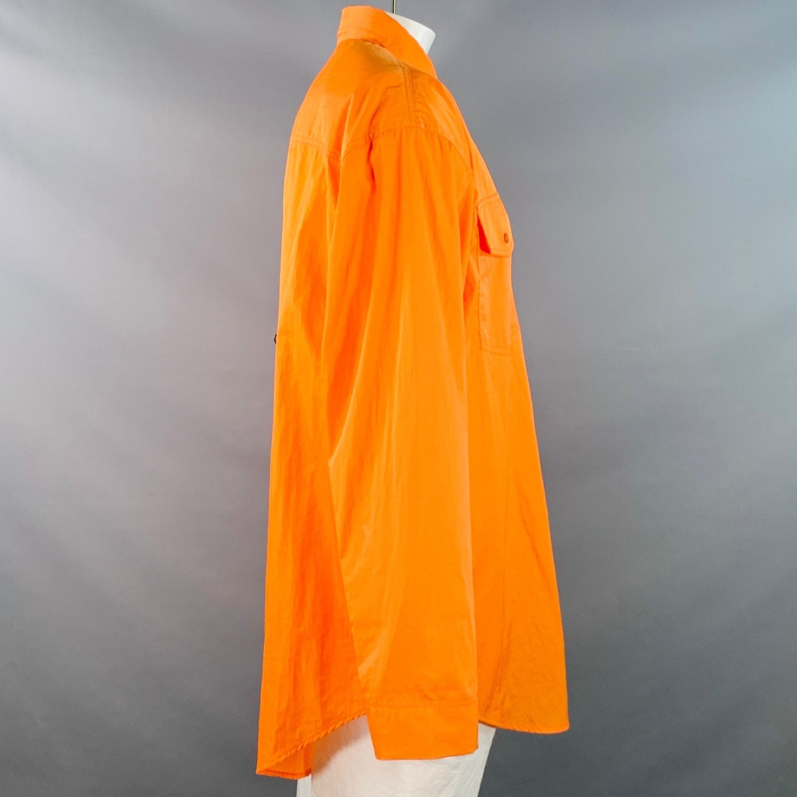 Frankie Shop Size L Orange Polyester Button Down Collar Oversized Shirt Size US L / EU 52-54 / 3 - 3 Thumbnail