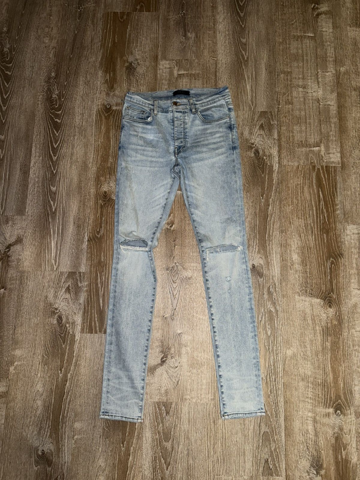 Amiri Amiri Distressed Light Jeans Size US 31 - 1 Thumbnail