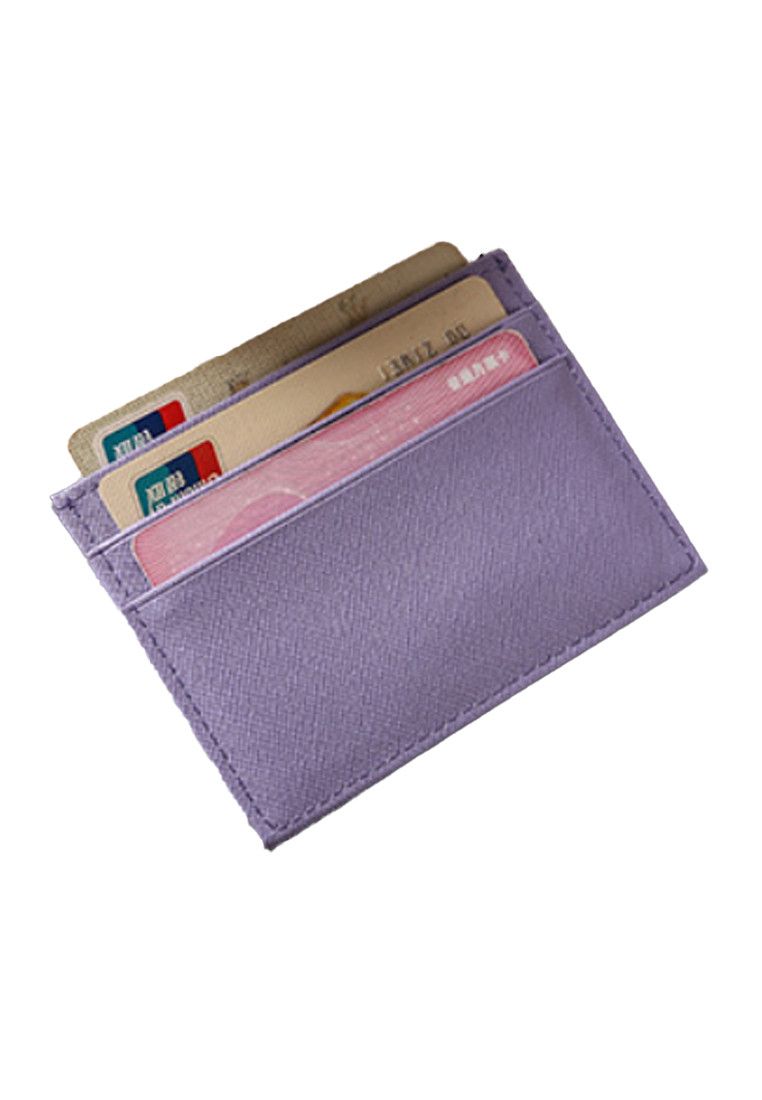Other Purple Grained Leather Card Holder Size ONE SIZE - 3 Thumbnail