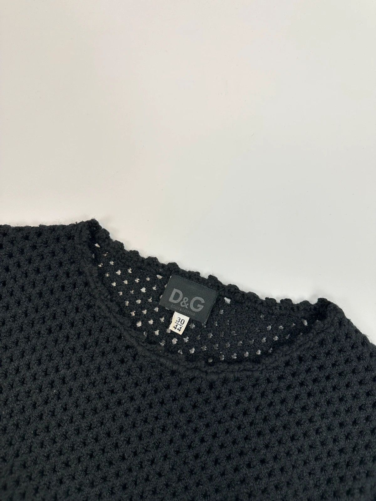 Dolce & Gabbana Dolce & Gabbana 00s Black Mesh Wool Knitted Sweater Size US M / EU 48-50 / 2 - 2 Thumbnail