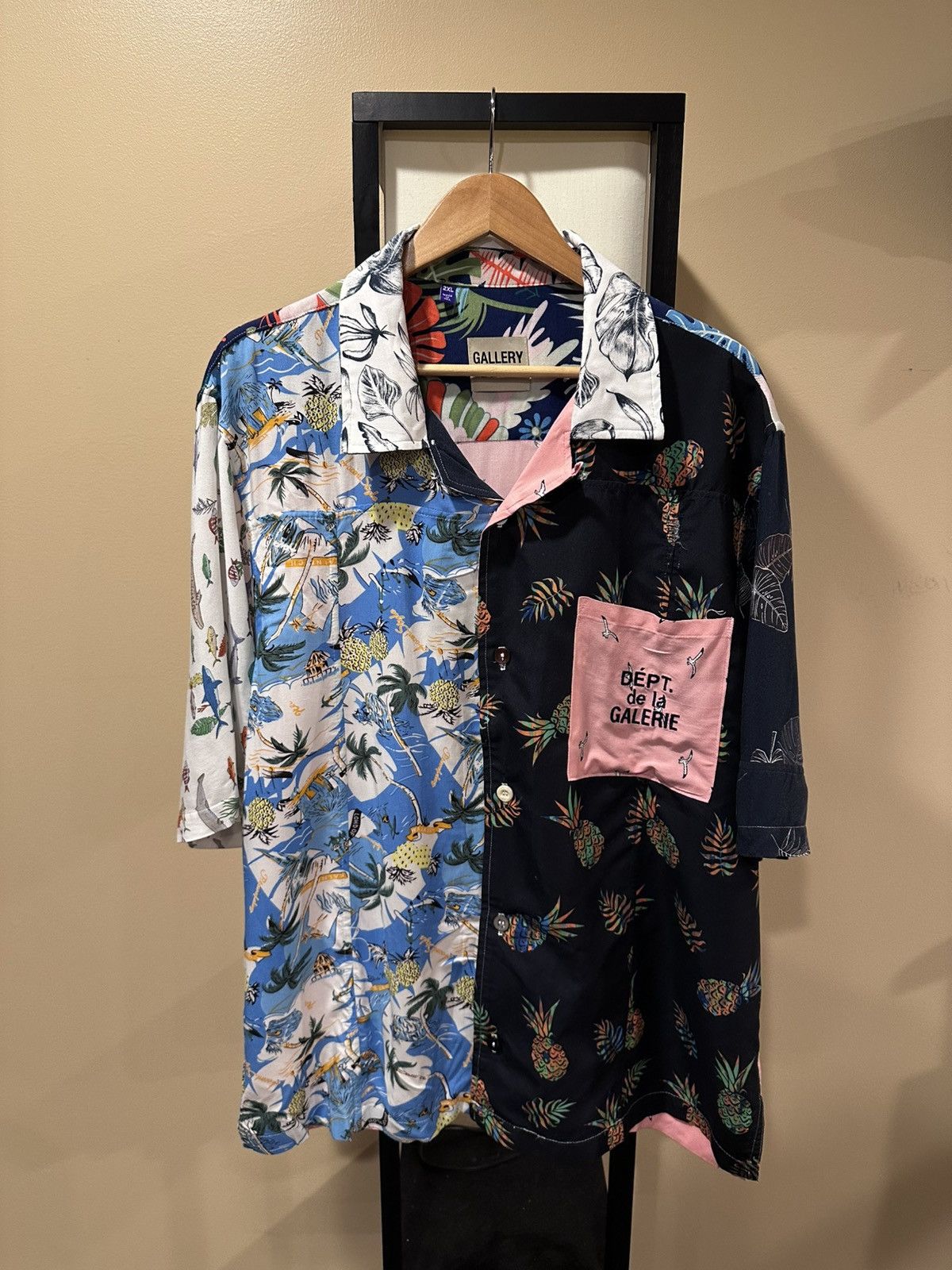Gallery Dept. Gallery Dept Patchwork Hawaiian Button Up Parker Shirt Size US XXL / EU 58 / 5 - 14 Thumbnail