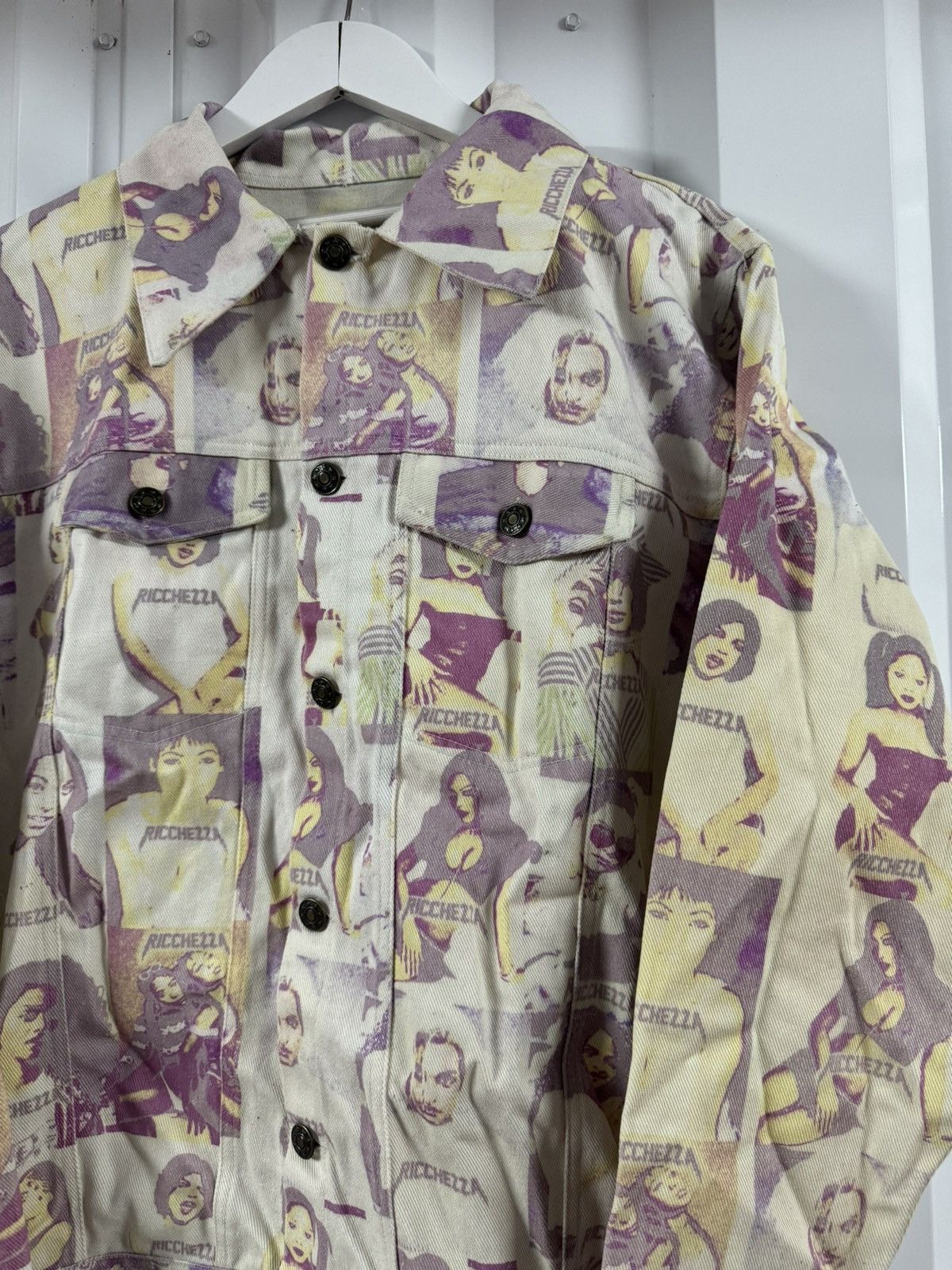Other Ricchezza Forever Bomber Jacket Women Aop Size XL Cream RARE Size US XL / EU 56 / 4 - 3 Thumbnail