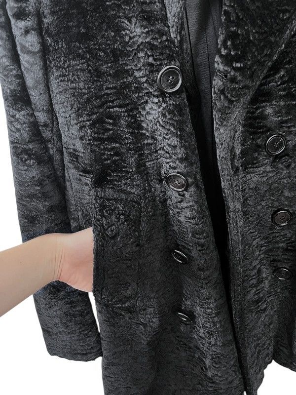 Saint Laurent Paris Saint Laurent Double-Breasted Astracan Fur Coat Size US S / EU 44-46 / 1 - 14 Thumbnail