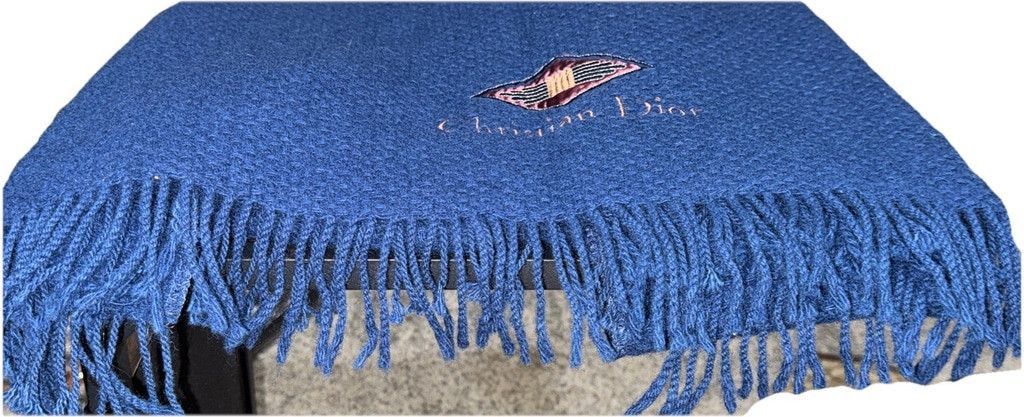 Dior Christian Dior Oblique Throw Blanket Embroidered Logo1990’s Size ONE SIZE - 3 Thumbnail