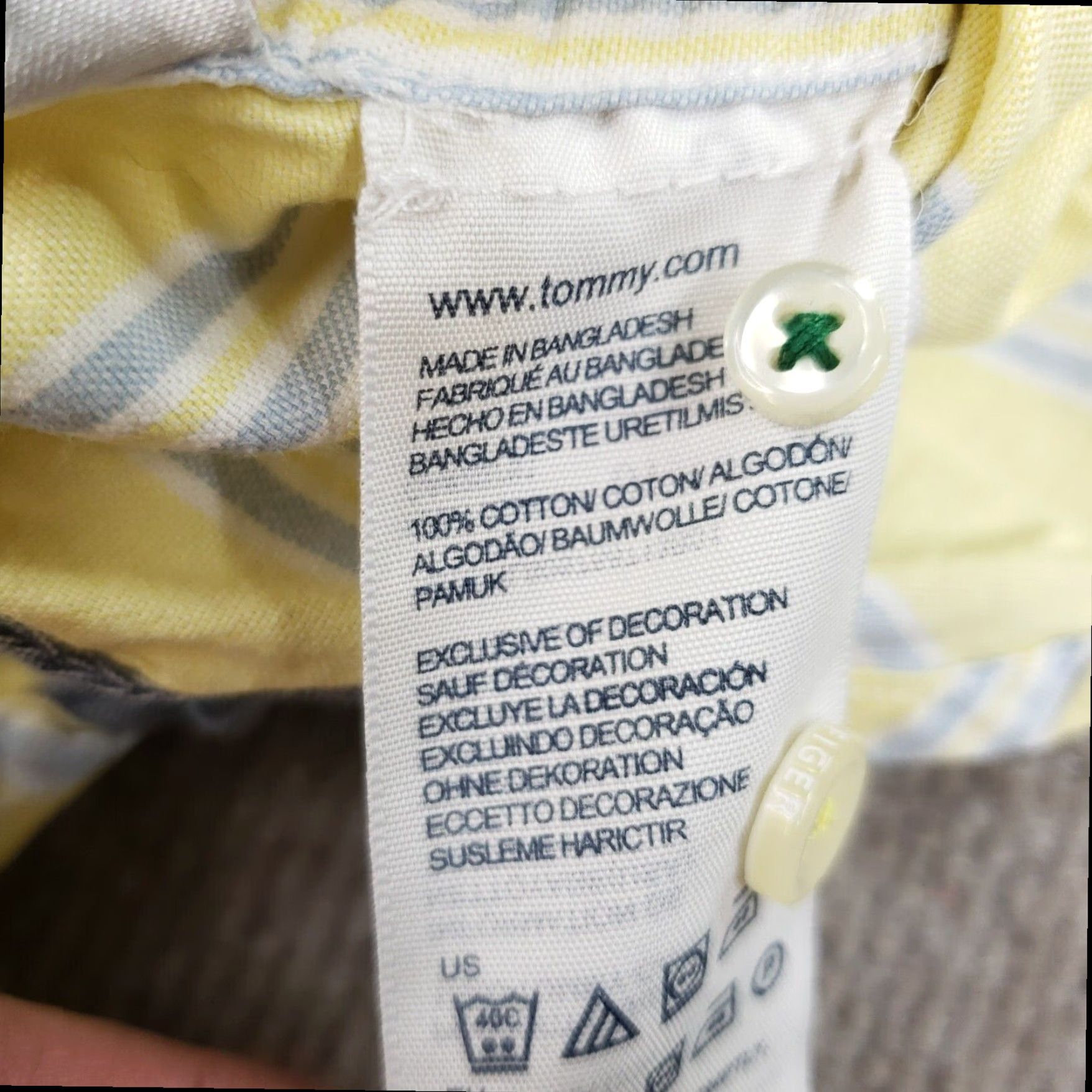 Tommy Hilfiger Tommy Hilfiger Button Down Long Sleeve Shirt Mens XS Yellow Blue Striped Cotton Casual Size US XS / EU 42 / 0 - 7 Thumbnail
