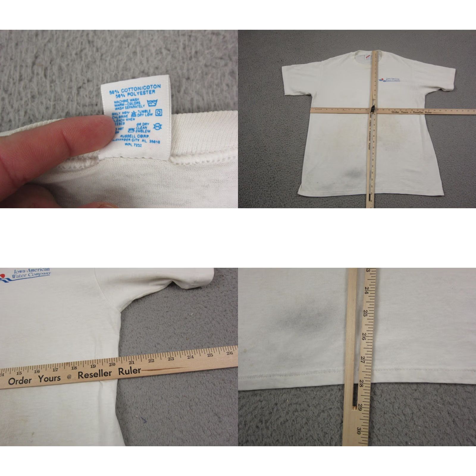 Jerzees VINTAGE Iowa American Water Company Shirt Adult Large L White Made in USA 90s Size US L / EU 52-54 / 3 - 8 Thumbnail